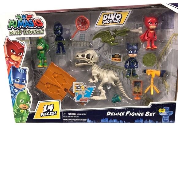 PJ Masks Dino Trouble Deluxe Figure Set 14-Piece Playset Multicolor - Picture 1 of 3